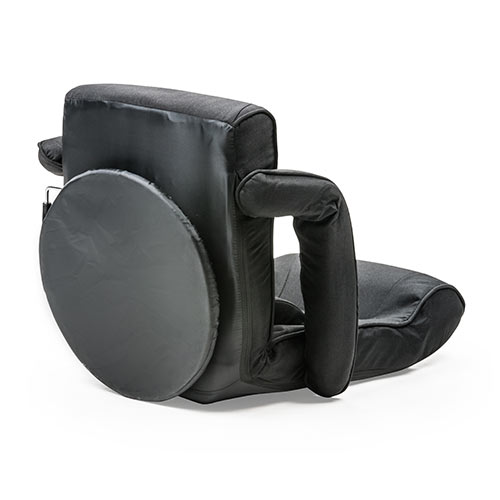 ハイバック回転座椅子(ポケットコイル・レバー式リクライニング仕様・連動肘掛け・ブラック)