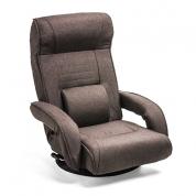 ハイバック回転座椅子(ポケットコイル・レバー式リクライニング仕様・連動肘掛け・ブラウン) YK-SNCF011BR
