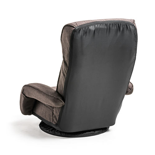 ハイバック回転座椅子(ポケットコイル・レバー式リクライニング仕様・連動肘掛け・ブラウン)