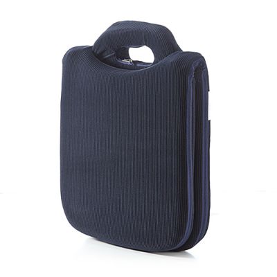 【アウトレット】 折りたたみ座椅子 マイクロファイバー素材 14段階リクライニング 持ち手付き ネイビー