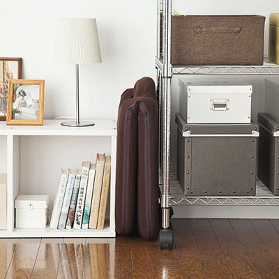 【アウトレット】 折りたたみ座椅子 マイクロファイバー素材 14段階リクライニング 持ち手付き ネイビー