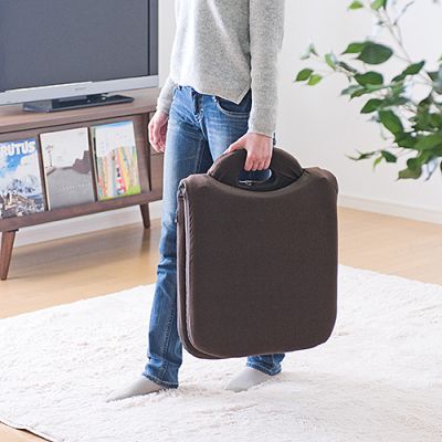 【アウトレット】 折りたたみ座椅子 マイクロファイバー素材 14段階リクライニング 持ち手付き ネイビー