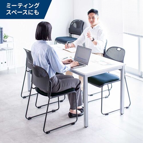 【アウトレット】スタッキングチェア 4脚セット ブルー