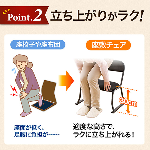 座敷椅子(高座椅子・腰痛対策・スタッキング可能・40脚セット・ブラウン)