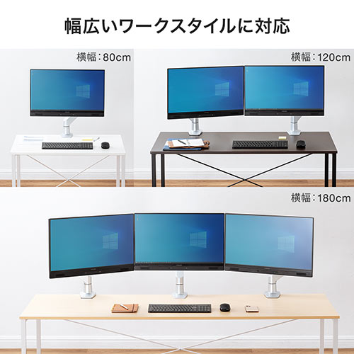 【アウトレット】ワークデスク 幅180cm 奥行60cm ホワイト