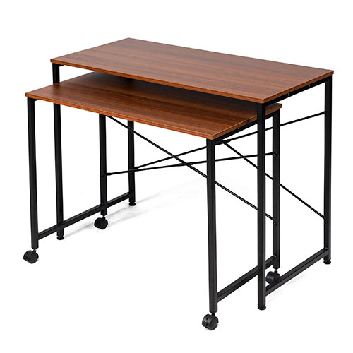 ネストテーブル(親子テーブル・拡張デスク・作業台・学習机・幅900mm・木目調)