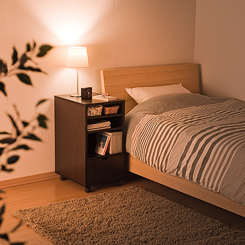 【アウトレット】ローデスク(木製・収納付・幅85cm・奥行45cm・ダークブラウン)