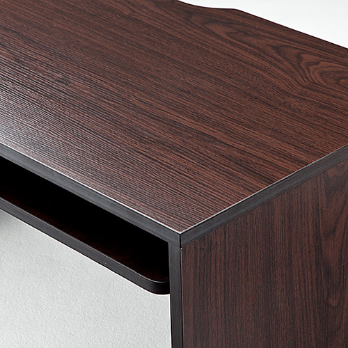 【アウトレット】ローデスク(木製・収納付・幅85cm・奥行45cm・ダークブラウン)