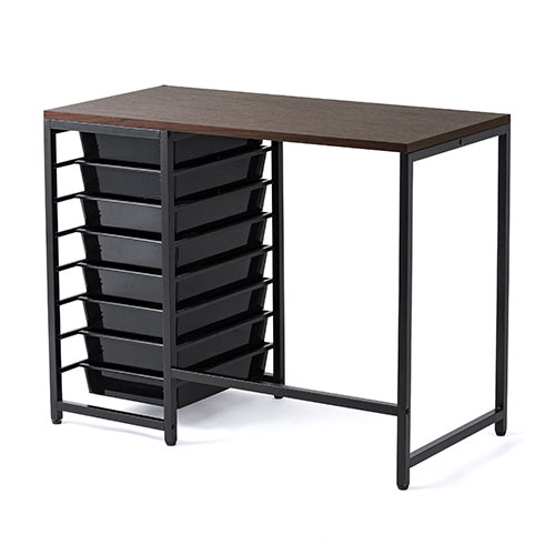 収納付きデスク シンプルデスク 書斎デスク テレワーク 在庫勤務 幅90cm 奥行45cm 引き出し8段 Yk Deskh036m イス王国