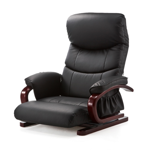 寝られる椅子】回転座椅子 リクライニング 360度回転 PUレザー