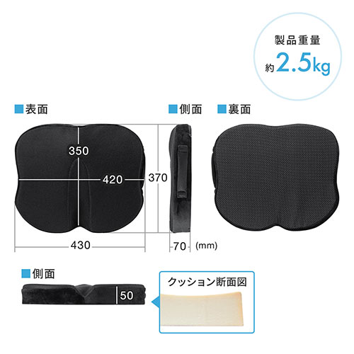 低反発ウレタンクッション メッシュ生地 裏面滑り止め 洗濯可能 取っ手付き テレワーク 在宅勤務 椅子クッション 座布団 Yk Snccs1 イス王国