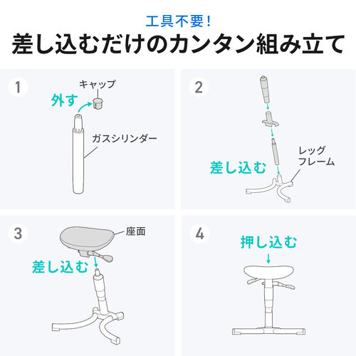エルゴノミクス ハイスツール 姿勢矯正 腰痛対策 高さ調整 座面角度調整