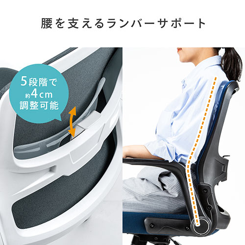 【アウトレット】オフィスチェア ロッキング ランバーサポート 肘跳ね上げ式 ブルー