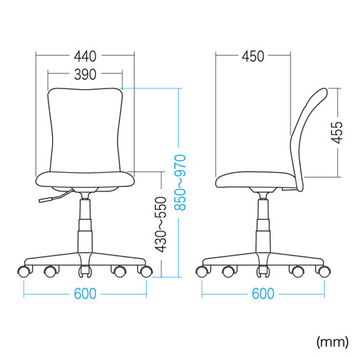 【アウトレット】オフィスチェア(メッシュ・肘なし・ランバーサポート・グレー)