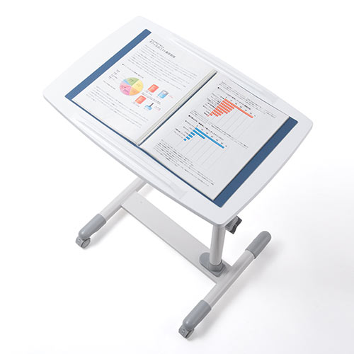 【アウトレット】ノートパソコンデスク(ノートPC台・高さ調整・角度調整・テレワーク・在宅勤務・サイドテーブル・ベッド・ソファーサイド・ホワイト)