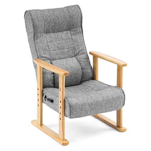 寝れる椅子】【組立簡単】リクライニング高座椅子(高さ変更・肘付き 