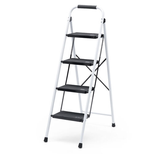 【アウトレット】折りたたみ踏み台 4段 滑り止め 持ち手付き ホワイト