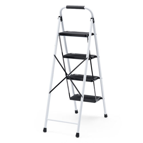【アウトレット】折りたたみ踏み台 4段 滑り止め 持ち手付き ホワイト