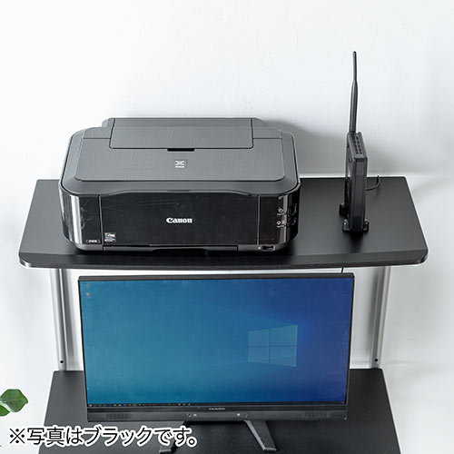 【アウトレット】パソコンデスク(幅75cm・コンパクト・省スペース・プリンター台付・キャスター付・ホワイト)