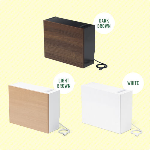 【アウトレット】ルーター収納ボックス・目隠しボックス・ケーブルボックス コンセント付き 木製 スリム 壁面収納 電話台 幅50cm ライトブラウン