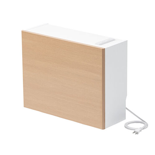 【アウトレット】ルーター収納ボックス・目隠しボックス・ケーブルボックス コンセント付き 木製 スリム 壁面収納 電話台 幅50cm ライトブラウン