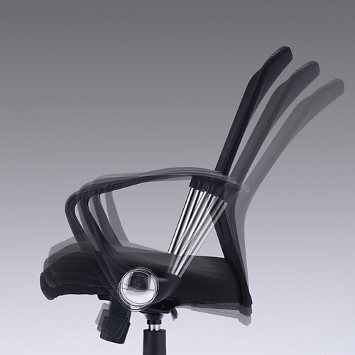 【アウトレット】メッシュチェア(ミドルバック・スチール脚・肘付き)