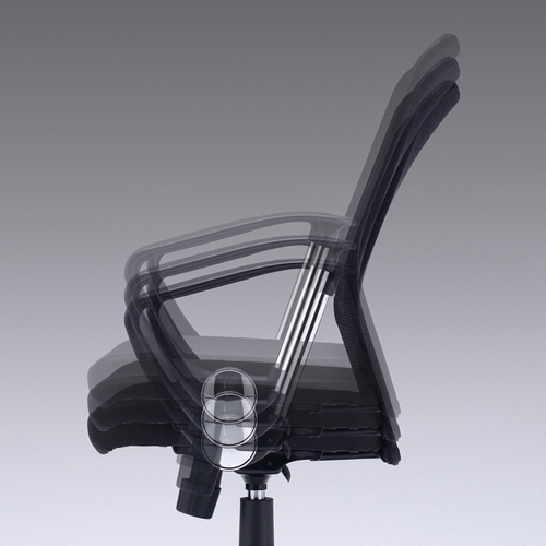 【アウトレット】メッシュチェア(ミドルバック・スチール脚・肘付き)