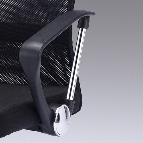 【アウトレット】メッシュチェア(ミドルバック・スチール脚・肘付き)