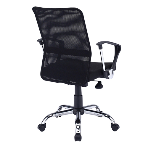 【アウトレット】メッシュチェア(ミドルバック・スチール脚・肘付き)