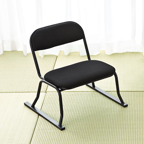 座敷椅子(高座椅子・腰痛対策・スタッキング可能・4脚セット・ブラック)