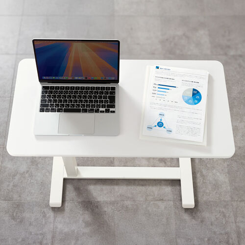 アウトレット】サイドテーブル ガス圧昇降式 幅80cm 奥行40cm 低床