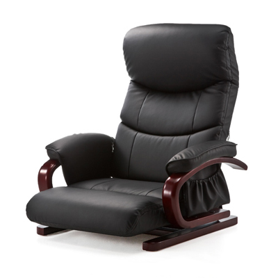 【アウトレット】座椅子(リクライニング・360度回転・PUレザー・肘付き・小物収納ポケット付き) YK-SNC112_J【イス王国】