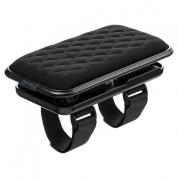 肘置きクッション アームレスト取り付け用 高さ調節可能 面ファスナー固定 ブラック