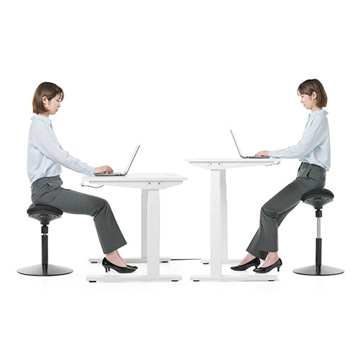 【アウトレット】ハイスツール 座面フレキシブル可動 ガス圧高さ調整 ブラック