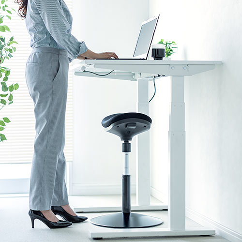 【アウトレット】ハイスツール 座面フレキシブル可動 ガス圧高さ調整 ブラック