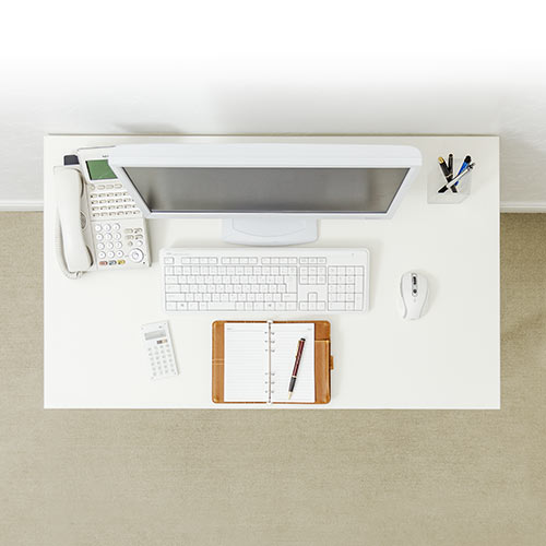 【アウトレット】キャスター付きワークデスク(幅100cm・奥行60cm・高さ70cm・ホワイト)