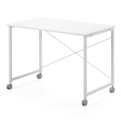 【アウトレット】キャスター付きワークデスク(幅100cm・奥行60cm・高さ70cm・ホワイト)