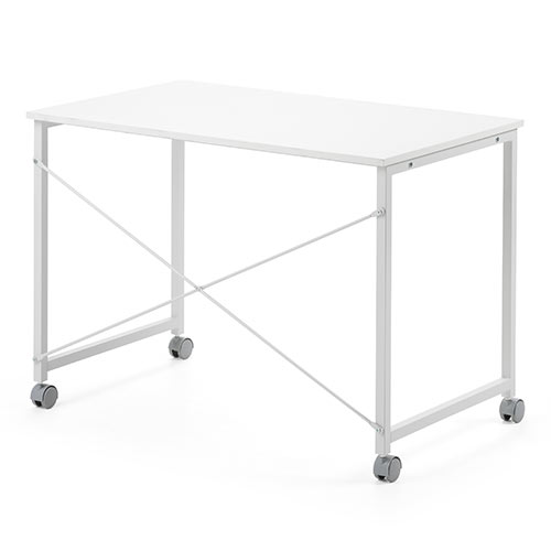 【アウトレット】キャスター付きワークデスク(幅100cm・奥行60cm・高さ70cm・ホワイト)
