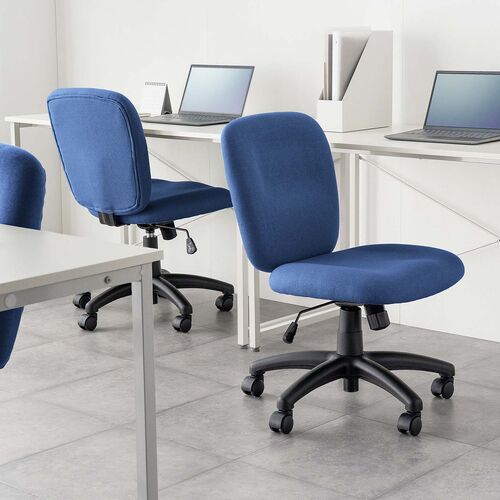 オフィスチェア 布張り ロッキング機能 キャスター付き ネイビー