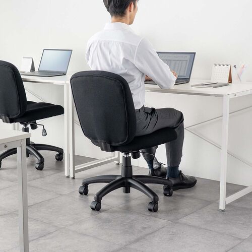 防汚 防傷 オフィスチェア 布張り キャスター付き ブラック