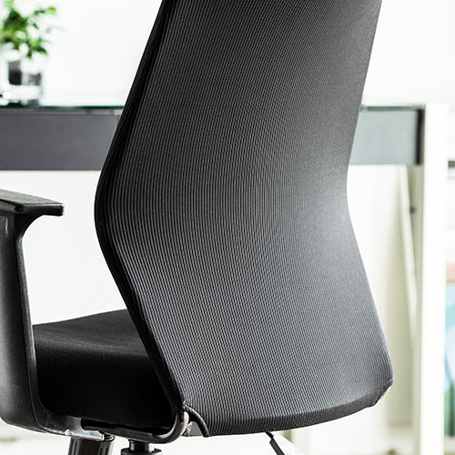 【アウトレット】メッシュチェア ハイバック ロッキング オフィス ヘッドレスト 肘掛け付き ブラック