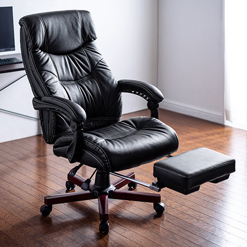 【アウトレット】本革レザーチェア 牛革 リクライニング オットマン内蔵 肘連動