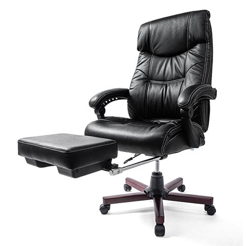 【アウトレット】本革レザーチェア 牛革 リクライニング オットマン内蔵 肘連動
