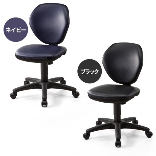 【アウトレット】オフィスチェア ビニールレザー張り ワークチェア ブラック 