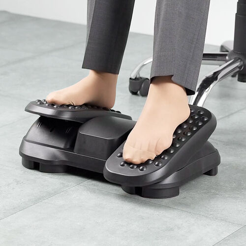 フットレスト 足置き台 足踏み 高さ/角度調整 可動式 むくみ防止 運動 ステッパー ブラック