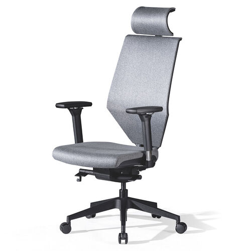 【在庫限り】ファブリックチェア 前傾機能つき ハイバック 4Dアームレスト ヘッドレスト ランバーサポート シンクロロッキング ウレタンキャスター