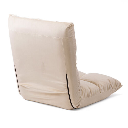 ふわふわ座椅子 コンパクト 日本メーカー向陽技研製42段ギア 低反発ウレタン スエード調 ベージュ