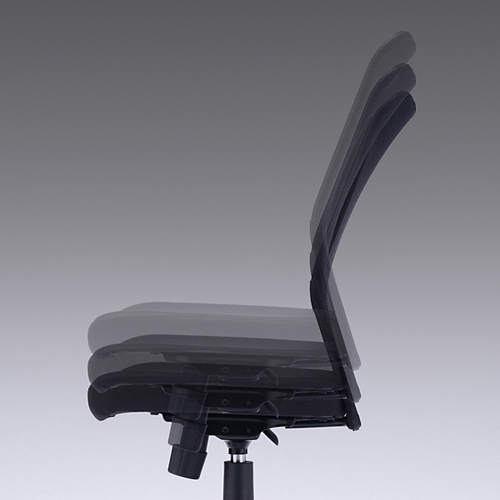 【アウトレット】メッシュチェア アームレスト無し ブラック